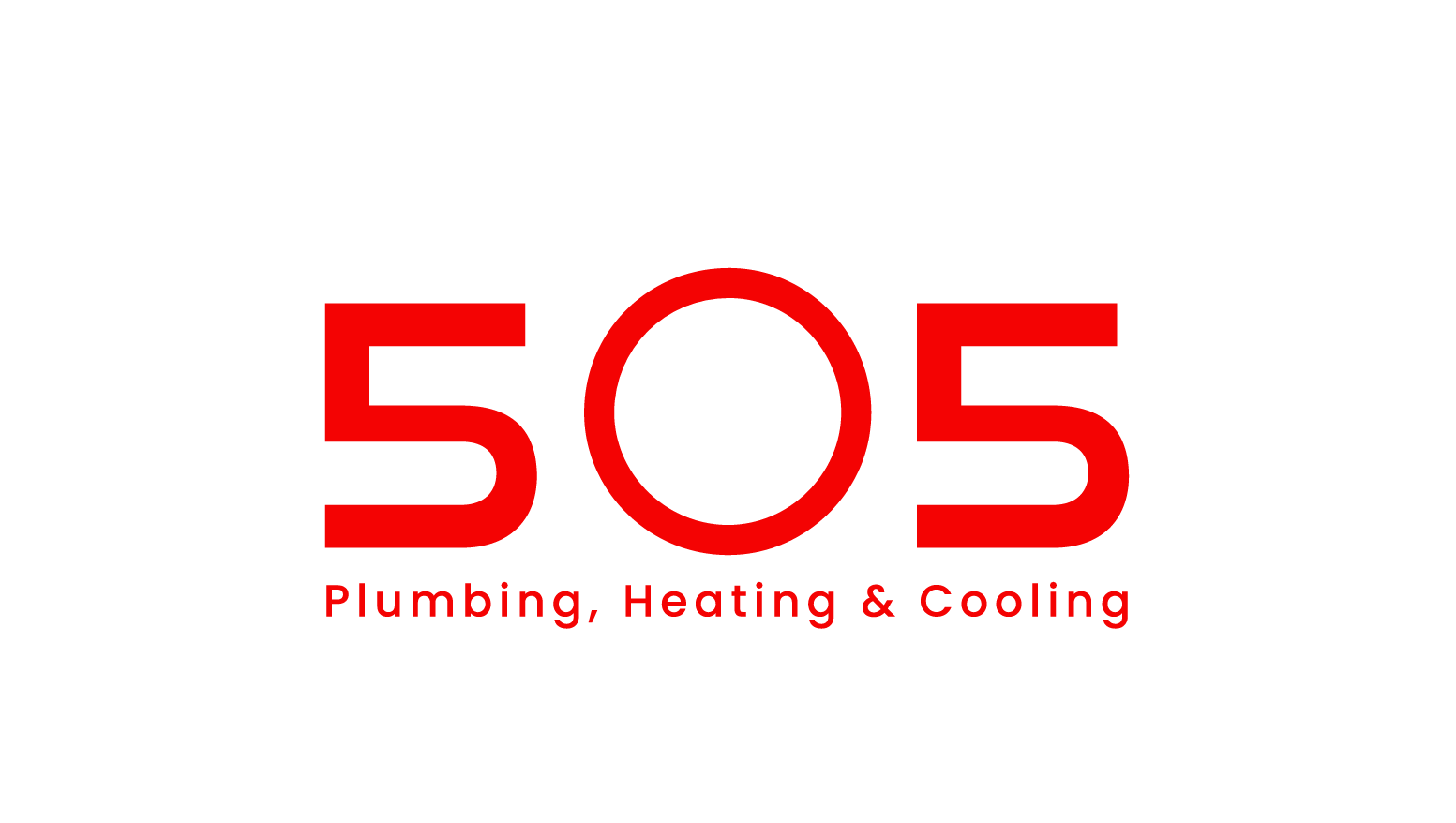505 Plumbing Heating Cooling White & Red Logo